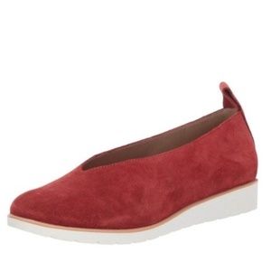 Eileen Fisher Red Suede "Ballet Flats"